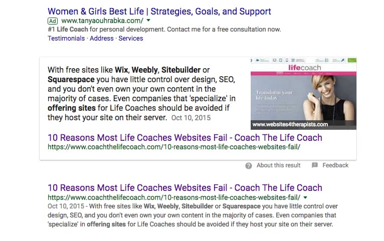 websites for life coaches